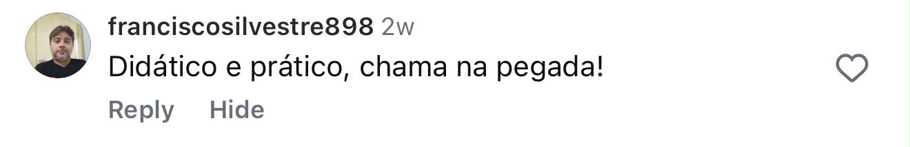 franciscosilvestre898, no Instagram: “Didático e prático, chama na pegada!”